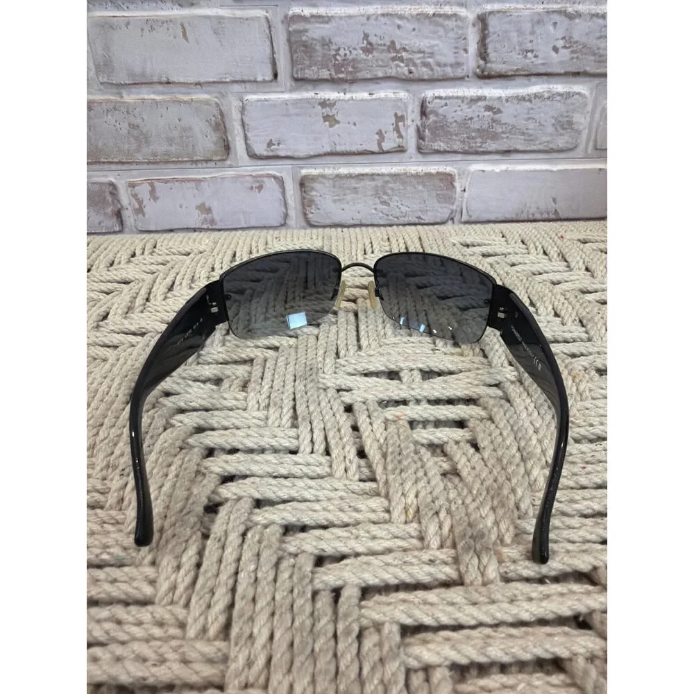 Chanel Crystal CC 4117B Rimless Shield Sunglasses Black One Size Excellent